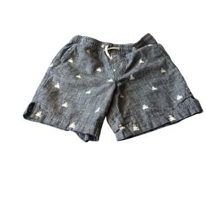 Baby GAP Boys Blue Shorts, Size 4 Years, Teddy Bear Print,‎ Elastic Waist